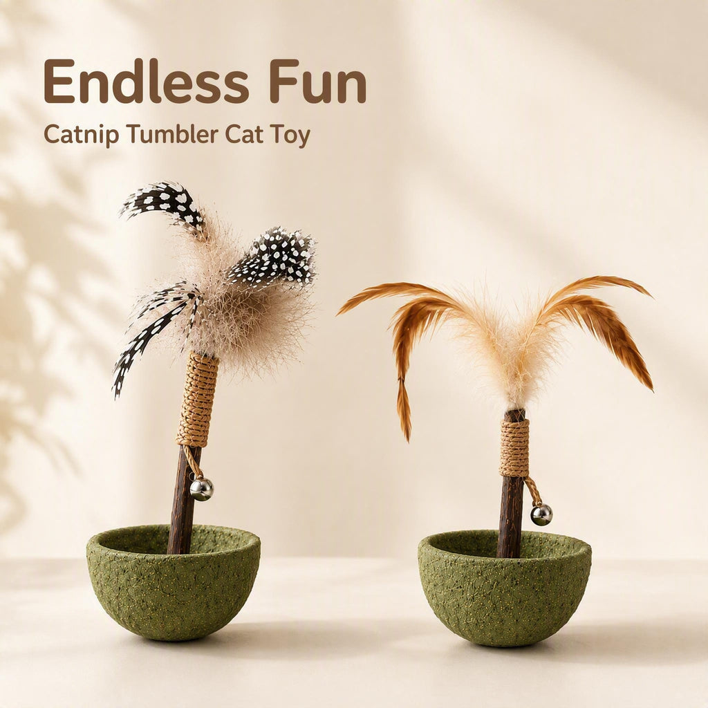Catnip Feather Tumbler Cat Toy
