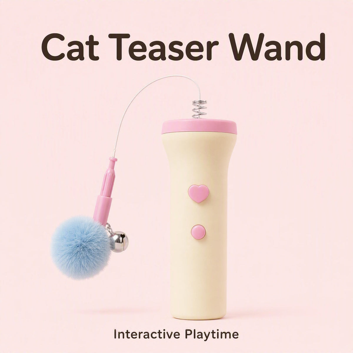 Interactive Pop-up Retractable Plush Bell Cat Teaser Wand