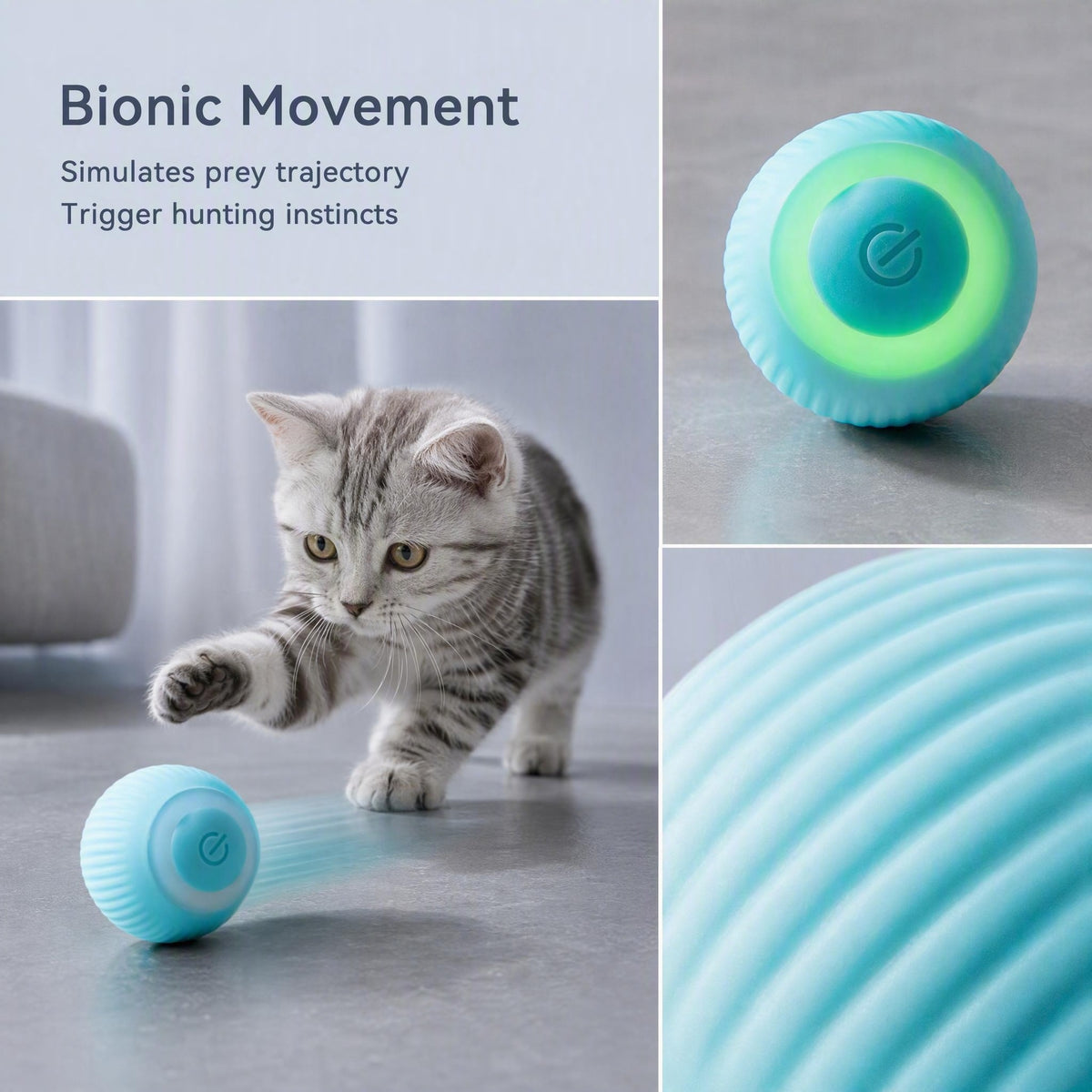 Smart Automatic Rolling Glowing Cat Toy Balll